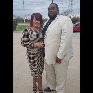 Black & tan stripped dress